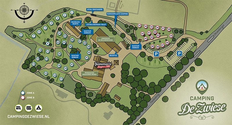 Plattegrond Camping de Zwiese